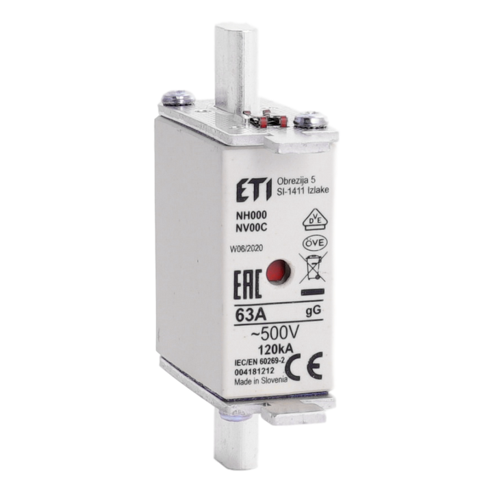 Fusible à couteaux taille 00C gG 63A