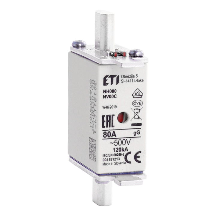 Fusible à couteaux taille 00C gG 80A