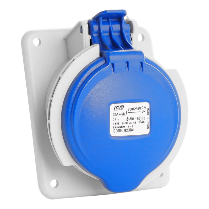 IDE CEE 32A 3p 230VAC IP44 prise encastrée inclinée
