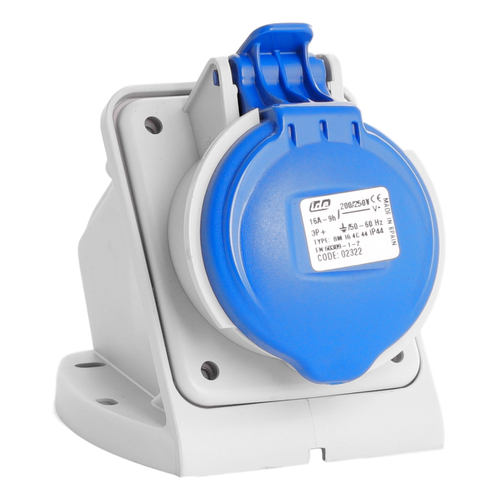 IDE CEE 16A 4p 230VAC IP44 stopcontact opbouw