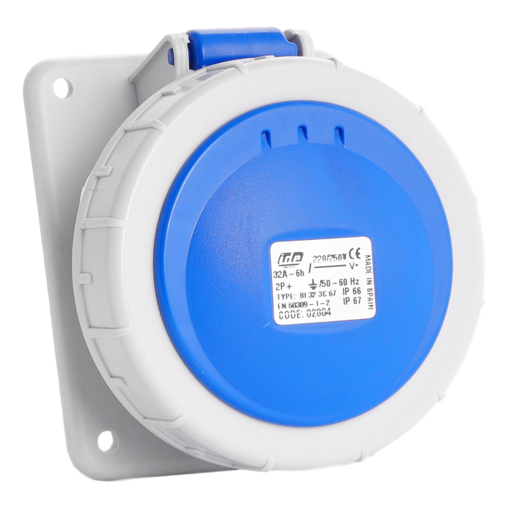 IDE  CEE  32A 2p+T 250V IP67 prise mont. panneau