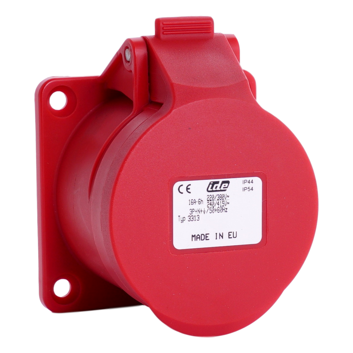 IDE  CEE 16A 3p+N+A 415V IP44 stopcontact paneelmont.