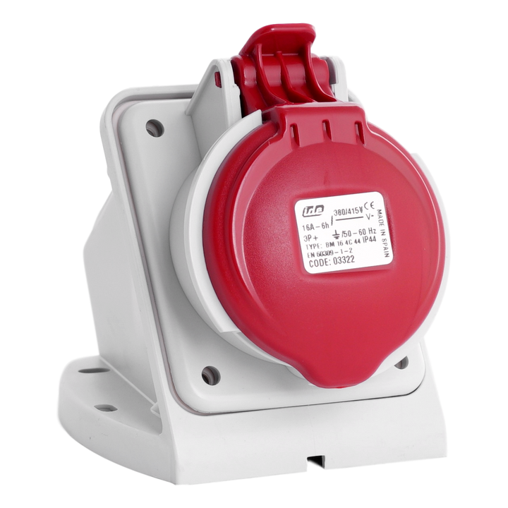 IDE CEE 16A 4p 400VAC IP44 wandstopcontact