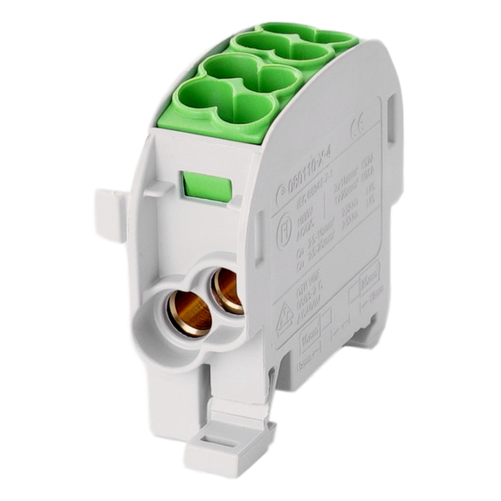 Klemme für die Ableitung. HLAK25 C 1p 2x25, 2x16mm² Cu PE grün