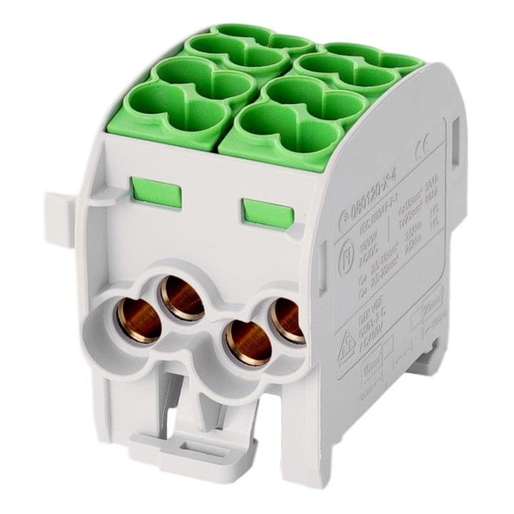 Borne de dériv. HLAK25 C 1p 4x25, 4x16mm² Cu PE verte