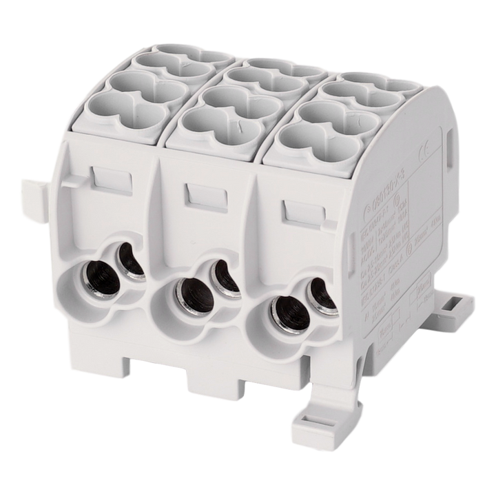 Klemme für die Ableitung. HLAK25 C 3p 2x25, 2x16mm² Cu+Al 3L