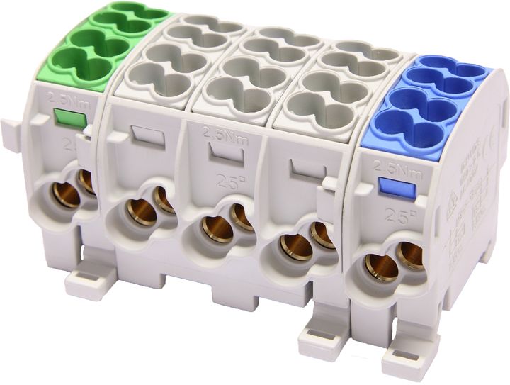 Aftakklem HLAK25 C 5p 2x25, 2x16mm² Cu PEN3L