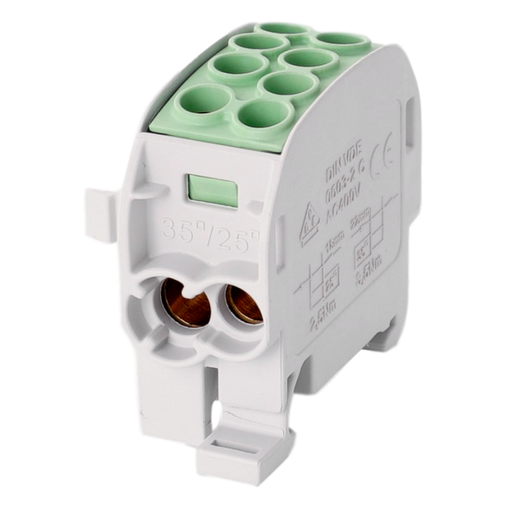 Aftakklem HLAK35 C 1p 2x35, 2x25mm² Cu PE groen