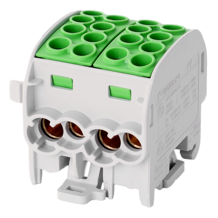 Bornier de dériv. HLAK35 C 1p 4x35, 4x25mm² Cu PE vert