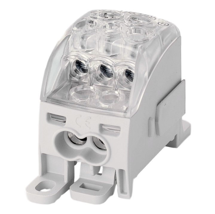 Borne de distr. PDB160 1p 25, 3x16, 3x10mm²  Cu+Al grise