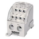 Borne de distr. PDB400 1p 120, 2x35, 3x25, 4x16mm² Cu+Al grise