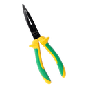 Pliers with bent 1/2 round jaws, insulated, 200 mm long.