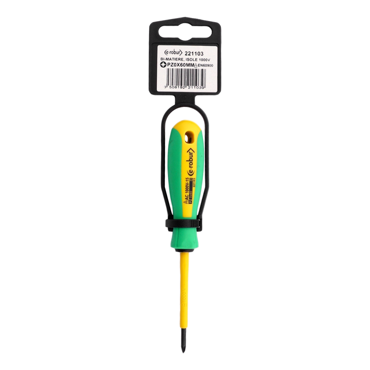 Insulated Pozidriv® screwdriver 1000 v n°0, 3.0x60 mm