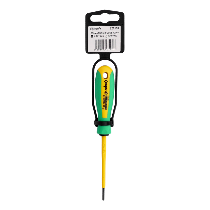Flathead screwdriver 2.5x75 mm, insulated 1000V