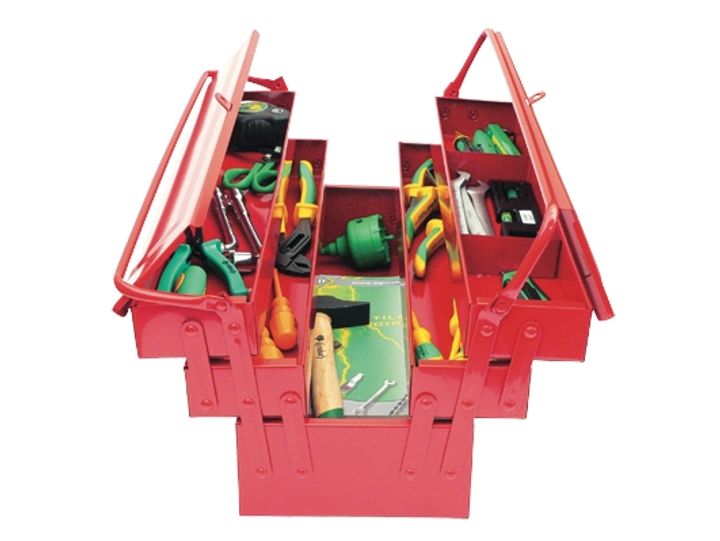 Metal tool box, 5 compartments 540x200x200mm