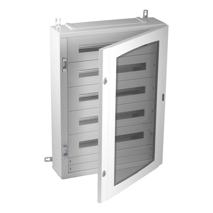 Coffret métal. IP40 96 mod. (150mm) Porte transp. + KITTT