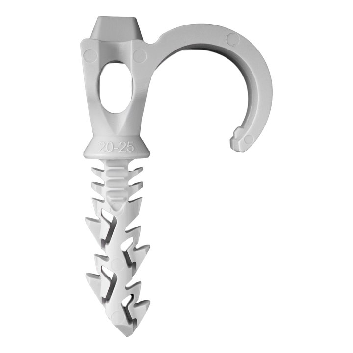 100x Schraubhalter für Rohre einfach (S-CLIP) 20-25mm