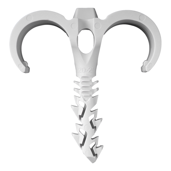 Attache double pour tube (S-CLIP) 20-25mm - bidon 100 pcs