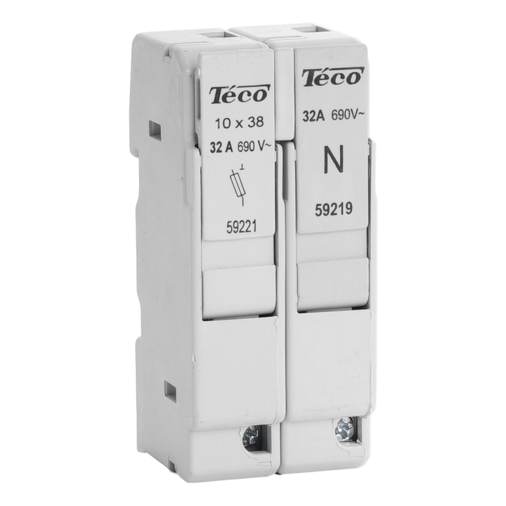 Sectionneur fusible compact Teco I+N  10x38  2 mod large