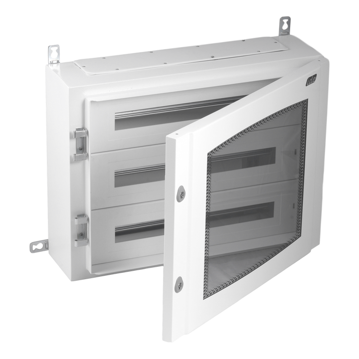 Coffret métal. IP65 72 mod. (150mm) Porte transp. + KITTT