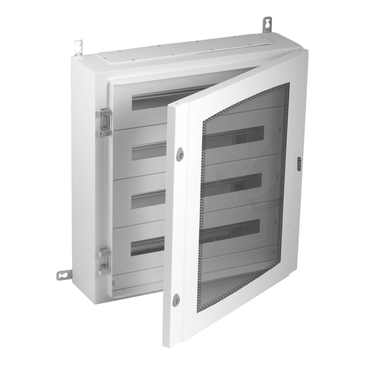 Coffret métal. IP65 96 mod. (150mm) Porte transp. + KITTT