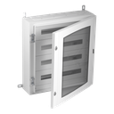 METAL DISTR. ENCL. 96mod Transp. door (150mm)