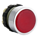 Verlichte drukknop rood met metalen ring