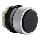 Bouton poussoir noir, maintenu, avec bague alu