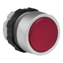 Push button red with metal ring
