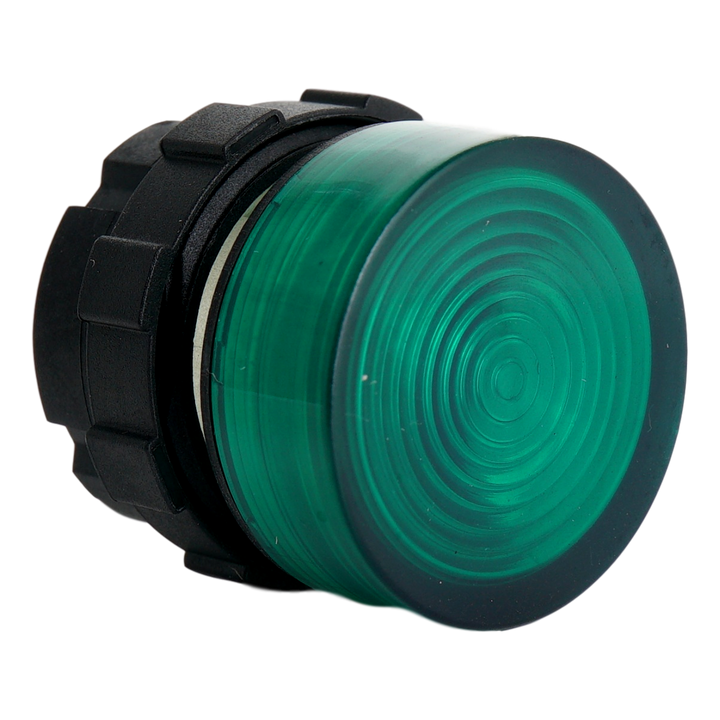 Schroefbare kunststof lens groen, met lage kraag
