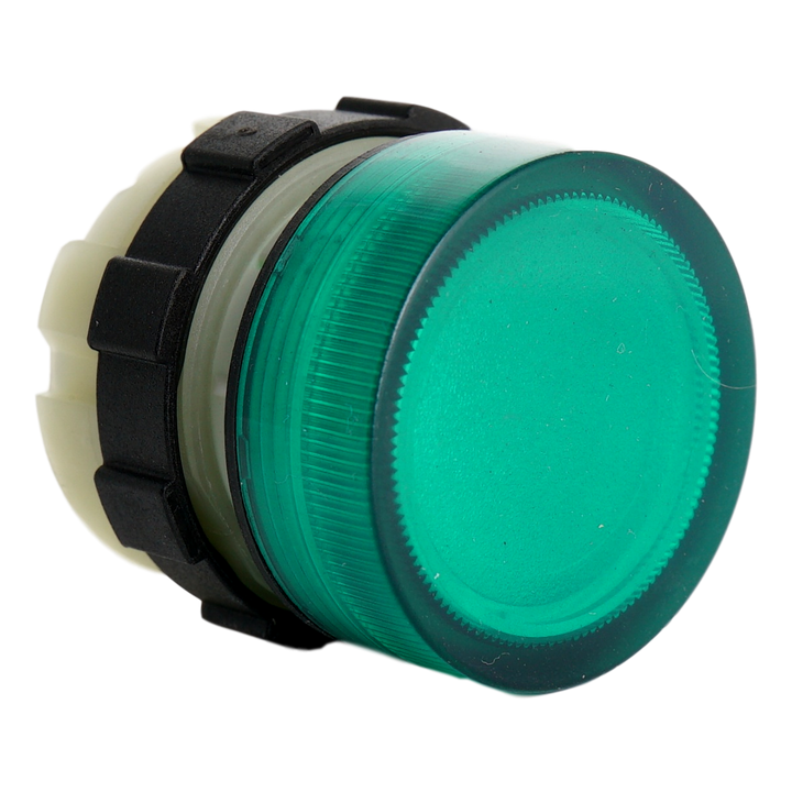 Voyant vert, calotte basse, bague metal.