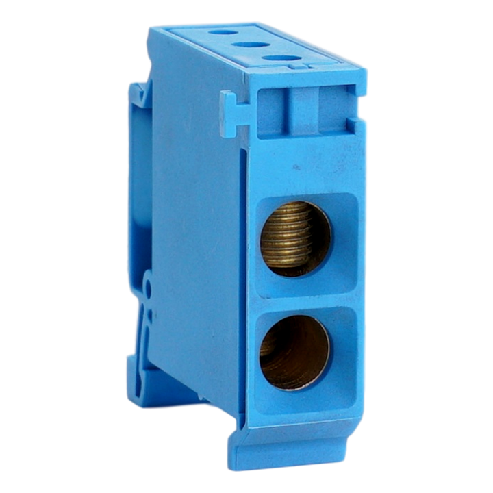 Borne de dérivation BB2 35mm² (3 connections), bleu