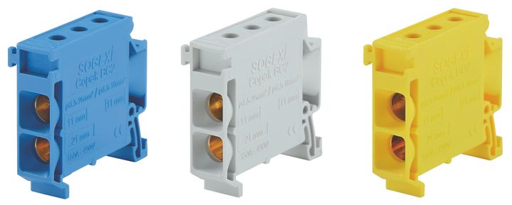 Bornes copak 2*25 bleu