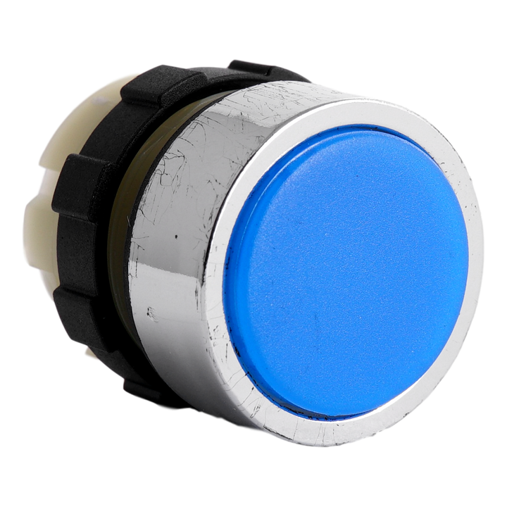 Bouton poussoir lumineux bleu B&J bague chrome