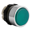 Verlichte drukknop groen B&J  met gechroomde ring