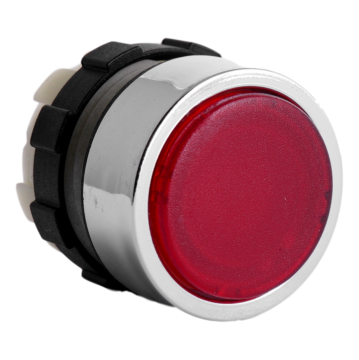 Druckknopfkappe  für Leuchttaster IP67 22.5mm Chrom Rot