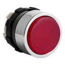 Druckknopfkappe  für Leuchttaster IP67 22.5mm Chrom Rot