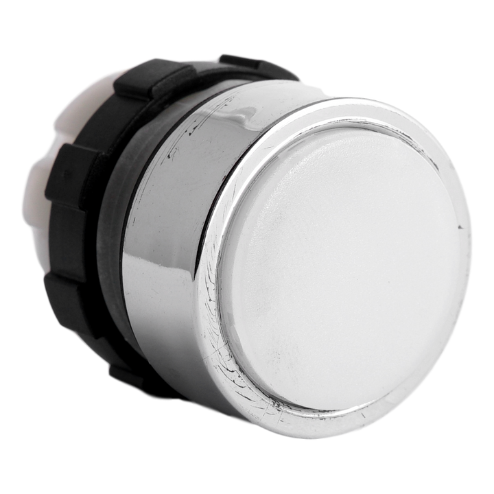 Bouton poussoir lumineux blanc B&J bague chrome
