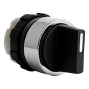 Bouton tournant à manette noir, B&J  I->0<-II bague chrome