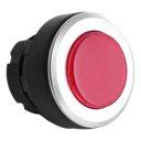 Drukknop rood met zwarte PVC ring