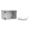 Cubo D ABS Gehäuse 80x120x86 Deckel Transp. Seitenwand Voll