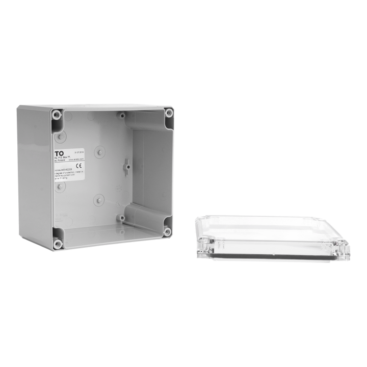 Behuizing in ABS, transp. deksel Cubo D 120x122x86 volle zij