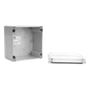 Cubo D ABS Gehäuse 120x122x86 Deckel Transp. Seitenwand Voll