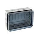 Abzweigdose 328x239x129 mit Eingang + Deckel Transp.