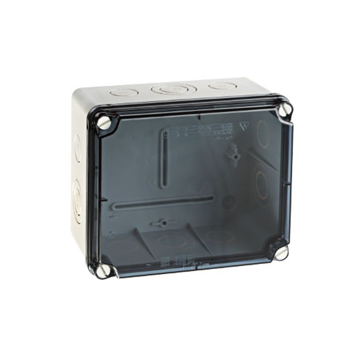 Aftakdoos 189x151x95 zonder ingangen + doorzicht. deksel