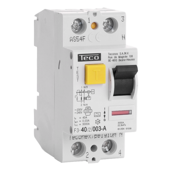 Diff. schak. Teco 2P 40A 30mA Type A 3kA