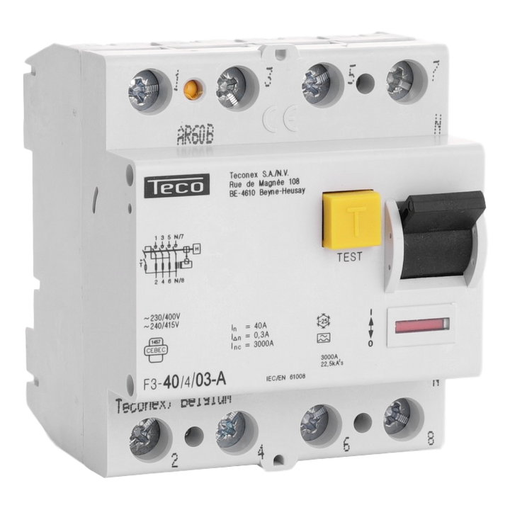 Residual current circuit breaker TC 4P 40A 300mA Type A 3kA