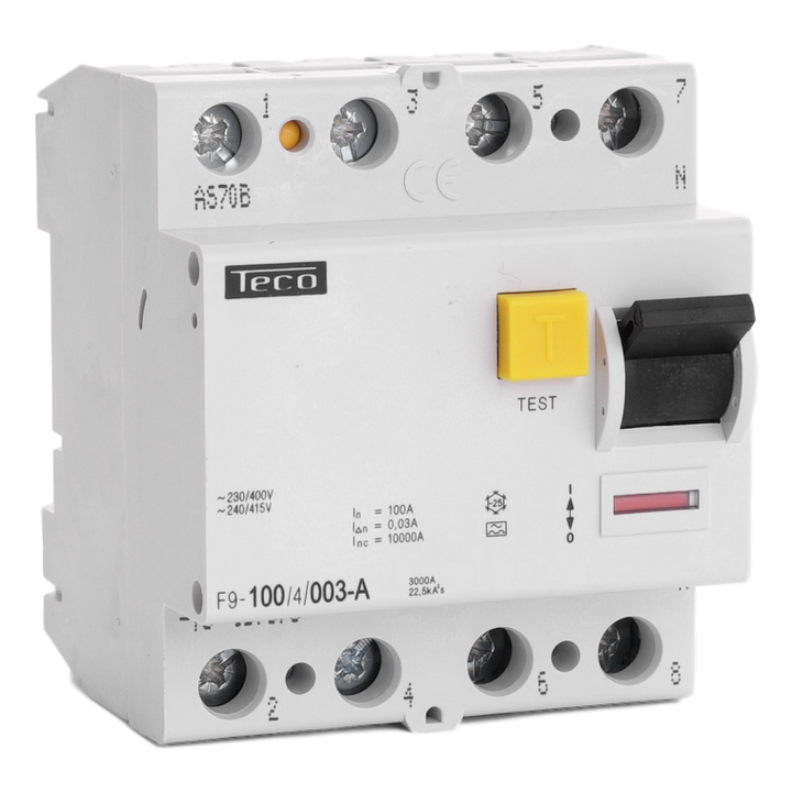 Differentialschalter Teco 4P 100A 30mA Type A