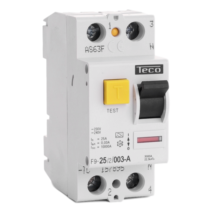 Differentialschalter Teco 2P 25A 30mA Type A