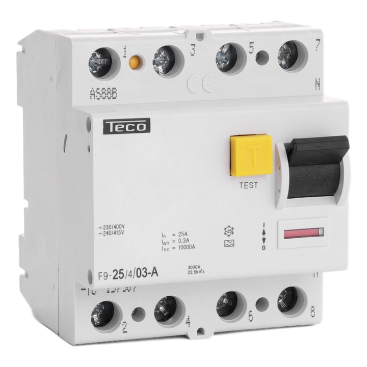 Differentialschalter Teco 4P 25A 300mA Type A